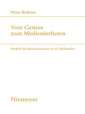cover image of Vom Genius zum Medienästheten
